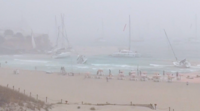 Fear in Ibiza squall yachts stranded