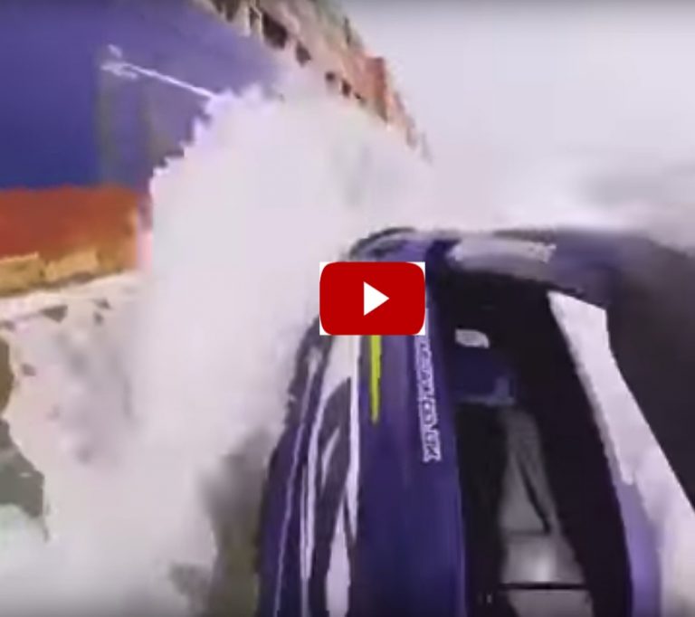 jet skier crashes into a ship