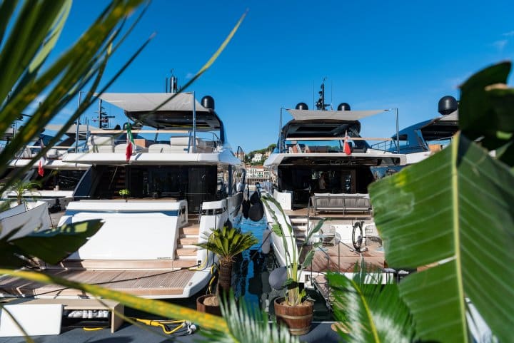 yachts on display