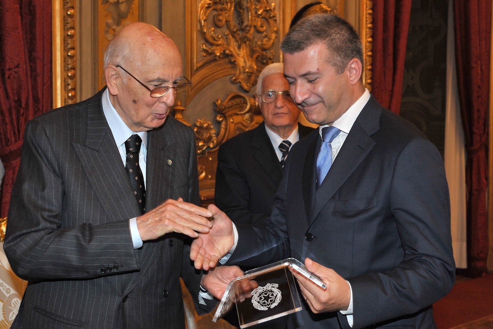 Président Giorgio Napolitano et Luca DAmbrosio