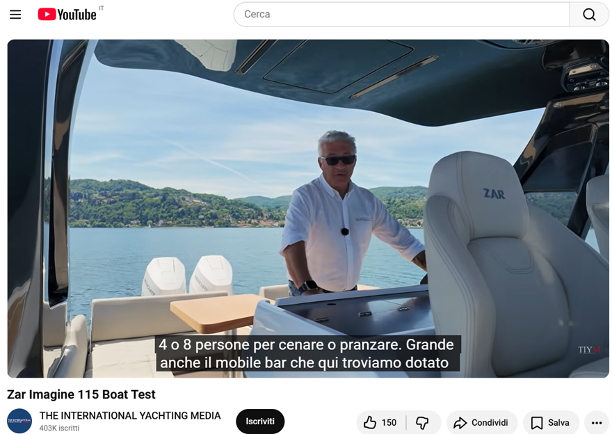 Exemplo do canal do YouTube da The International Yachting Media eu informo