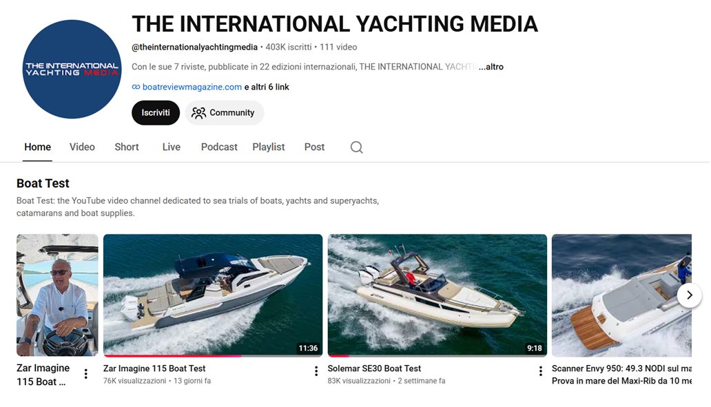 o canal do youtube da international yachting media